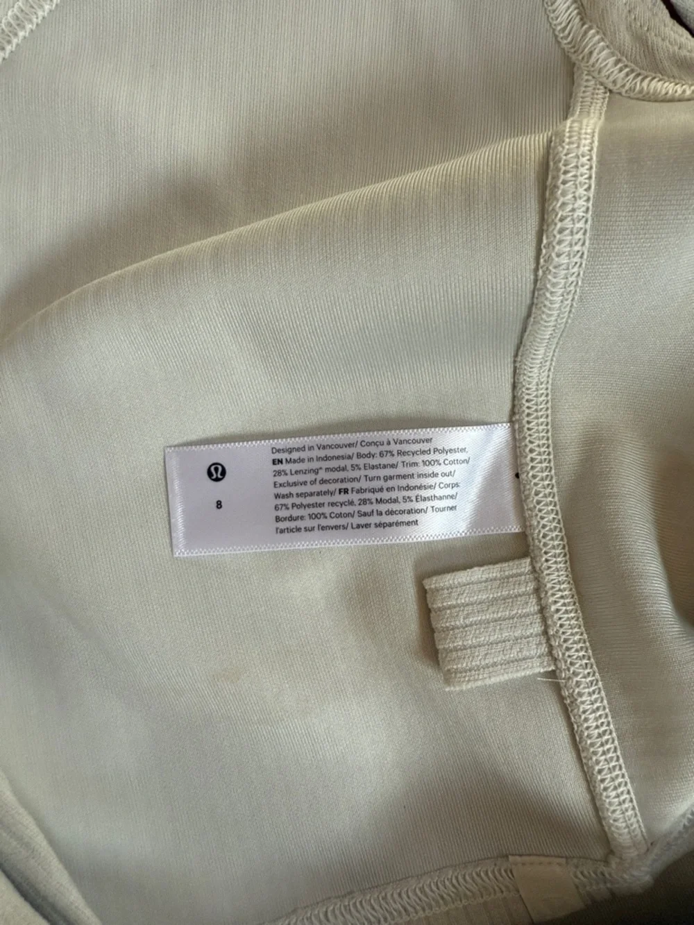 Lululemon Women’s Cream Ribbed Tank Crop Top - Picture 7 of 7
